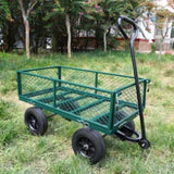 (Green solid wheels wagon cart) Solid wheels Tools cart Wagon Cart Garden cart trucks make it easier W227P162446