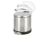 Bathroom Trash Can, 1.2 Gallon Stainless Steel Small Step Garbage Bin with Lid, Silver 35027408