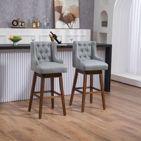 ZUN COOLMORE Bar Stools Set of 2 Counter Height Chairs with Footrest for Kitchen, Dining Room And 360 W395P145297