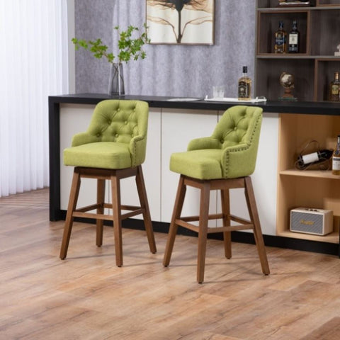 ZUN COOLMORE Bar Stools Set of 2 Counter Height Chairs with Footrest for Kitchen, Dining Room And 360 W395P145295