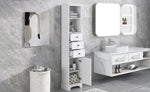 ZUN White Tall Bathroom Cabinet, Storage Cabinet with 3 Drawers and Adjustable Shelf, MDF Board with 72922139