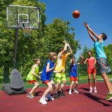 ZUN Use for Outdoor Height Adjustable 7.5 to 10ft Basketball Hoop 44 Inch Backboard Portable Basketball 29281952