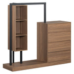 ZUN Wardrobe with 4 Drawers and 3 Shelves,Espresso N820P196888P