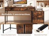 5 Drawer Computer Desk Reversible Drawers & Printer Shelf, Industrial Home Office Writing Desk 64255846