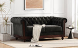 VIVALUX 59.44" Chesterfield Velvet Loveseat Sofa,2-Person Rolled Arm Dutch Plush Upholstered Sofa N762P178705B