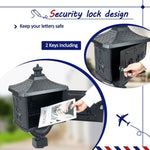 ZUN Mailbox Cast Aluminum Black Mail Box Postal Box Security Heavy Duty New W2505P151718