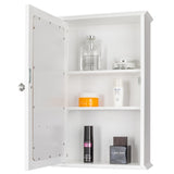 ZUN Single Door Mirror Indoor Bathroom Wall Mounted Cabinet Shelf White 90390074