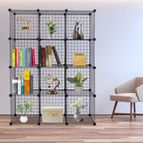 ZUN 12-Cube Organizer Cube Storage Storage Shelves Wire Cube Storage Origami Shelves Metal Grid 82647882