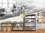 3-Tier Metal Storage Rack with Adjustable Shelves, Multi-purpose Organizer for Living Room, Kitchen, 82621458