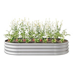 ZUN Raised Garden Bed Outdoor, Oval Large Metal Raised Planter Bed for for Plants, Vegetables, and 79679439