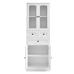 ZUN Tall Bathroom Storage Cabinet, Cabinet with Four Doors and Drawers, Adjustable Shelf, MDF Board, N725P186647W