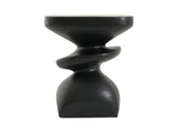 Black Abstract Tiered MGO Side Table, Sculptural Irregular Accent End Table, Pre-Assembled Non-KD, N770P473002B