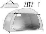 6.8x4.9FT Light Gray Arched Bicycle Storage Shed, 210D PU Silver Coated Oxford, Black Fiberglass Rod 88024507