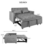 Convertible Sofa Bed,3-in-1 Pull Out Couch Bed with Reclining Backrest and Pillows,Sofa Bed Chair W2941P306500