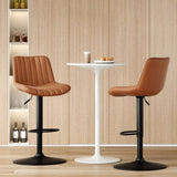 Bar Stools Set of 2, Swivel Adjustable Barstools, Bar Height Stools with Back Support, PU Leather T3623P363387