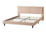 Simple Modern Camel Plush Soft Bed Comfortable Backrest Bedroom Bed,Queen N769P292572E