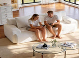Loveseat Modular Sectional Sofa for Living Room, Comfy Tufted Cloud Floor Couch with 2 Pillows, W5385P455461