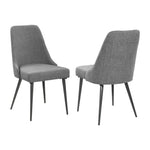 ZUN Set of 2 Fabric Upholstered Dining Chairs, Grey and Gunmetal B016P224727