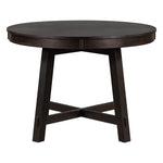 ZUN Farmhouse Round Extendable Dining Table with 16" Leaf Wood Kitchen Table 39854216