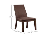 Set of 2 Fabric Upholstered Dining Chairs, Chocolate B016P223109