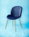 Chuchip Blue Velvet & Gold Finish Side Chair B2726P243291