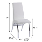 White and Chrome Armless Solid Back Side Chair B062P182720