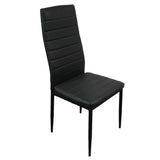 ZUN 4pcs Elegant Assembled Stripping Texture High Backrest Dining Chairs Black（Replace 69148825