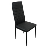 4pcs Elegant Assembled Stripping Texture High Backrest Dining Chairs BlackReplace 69148825