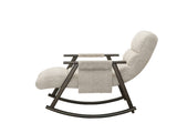 Casual folding rocking chair upholstered, lounge rocking chair adjustable high back and foot 80997707
