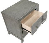 Modern Style 2-Drawer Night stand with Silver Coated metal Handles made with wood in Gray Color B009139191