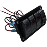 4 Gang ABSPC Toggle Rocker Switch Panel fit for Car Boat Marine Rv Truck Red Led 53997270