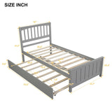 Twin size Platform Bed with Trundle, Gray WF195106AAE