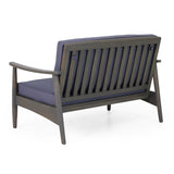 Patio Loveseat and Coffee Table Set, Patio Furniture Set with Cushion, Acacia Wood Frame 68628.00GDGRY