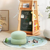 Storage Ottoman, Round Teddy Velvet Footrest with Tray, Macaron-Shaped Stool, Modern 11541772