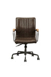 ZUN Distress Chocolate Swivel Office Chair with Pneumatic Lift B062P215475