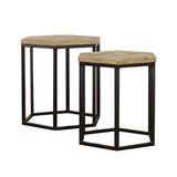 Natural and Black 2-Piece Nesting Table B062P153599