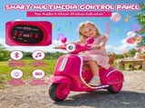 12V Kids Ride On Electric Scooter w/Bright Headlights&ColorChasing LED Light Strips,Easy FootPedal W1578P536313