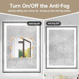 24x32" Black Tempered MirrorDual LED Light StripsFront and Back Lighting T3177P320573