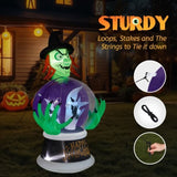 5.9ft Witch & Crystal Ball Inflatable Halloween Decoration 99372515
