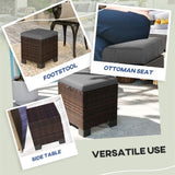 2 Pieces Wicker Outdoor Ottomans 04920021