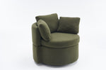 ZUN Fabric Swivel And Storage Chair With Back Cushion For Living Room,Green 96070086