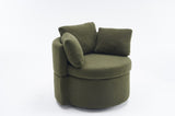 ZUN Fabric Swivel And Storage Chair With Back Cushion For Living Room,Green 96070086