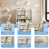White Wooden Toy Storage Organizer Cabinet Kids Bookshelf Children Bookcase Toddler Baby Sling Book 81471101