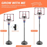 Portable Basketball Hoop System Stand Height Adjustable 7.5ft - 9.2ft with 32 Inch Backboard and 18664402