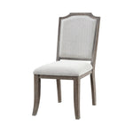 ZUN Classic Kitchen Dining Chairs Set of 2 Chenille Fabric Upholstered Seat and Back Brown Gray Finish B011P239539