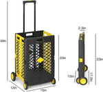 ZUN 55L Foldable Rolling Cart with Wheels, Portable Updated Utility Tools Rolling Crate w/ Telescopic W2181P162548