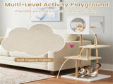 Multi-Level Cat Tree with 2 Scratching Pads, Dual-Door Cat Condo & Anti-Tipping Kit for Indoor Cats 72838167
