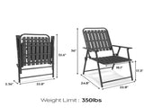 2-Piece Folding Patio Chair Set No Assembly Required, 350 lb Capacity Heavy Duty Outdoor Chair 17722591