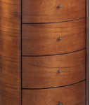 ZUN Walnut Finish 1pc Chest of Five Drawers Marble Top Ball Bearing Glides Bedroom Furniture B01146546