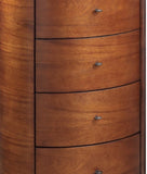 ZUN Walnut Finish 1pc Chest of Five Drawers Marble Top Ball Bearing Glides Bedroom Furniture B01146546